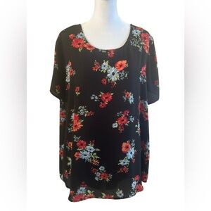 Chelsea & Theodore Black Floral Blouse